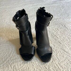 Zara Women’s Shoes Black Cutout Buckle Ankle Boots Heeled EU Size 37
